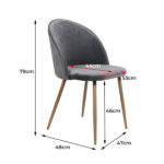 2x Dining Chairs Seat French Grey - Image 3