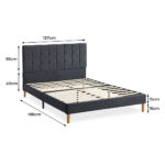Fabric Bed Frame Double Mattress Grey - Image 3