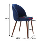 2x Dining Chairs Seat French Navy - Image 3