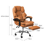 Gaming Chair Office Computer Brown Footrest - Image 3