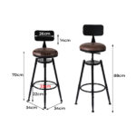 2x Bar Stool Kitchen Wooden PU - Image 3