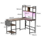 L Shaped Gaming Desk with LED Lights Brown - Image 3