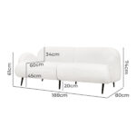 Cloud Sofa 3 Seater Sherpa Fleece White - Image 3