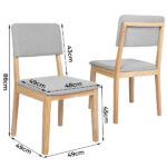 2x Dining Chair Armless Upholstered Seat - Image 3