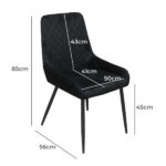 Dining Chairs x 4 Padded Seat Soft Velvet - Image 3