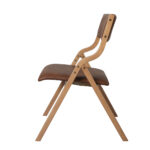 2x Dining Chairs Foldable PU Brown - Image 5