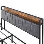 Queen Bed Frame Soft Storage Drawers Headboard USB Charge - Image 6