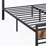 Metal Bed Frame Mattress Base Set Wood Queen - Image 6