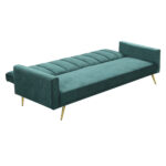 Sofa Bed Convertible Velvet Lounge Recliner Couch Sleeper 3 Seater Green - Image 6